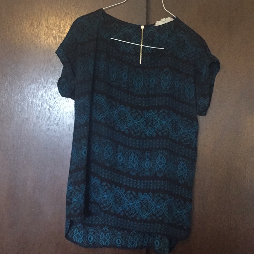 Blue and black nice top